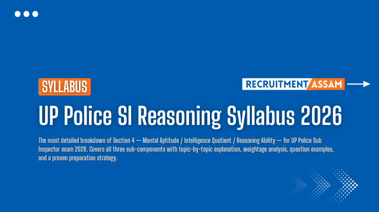 UP Police SI Reasoning Syllabus 2026 | Download PDF